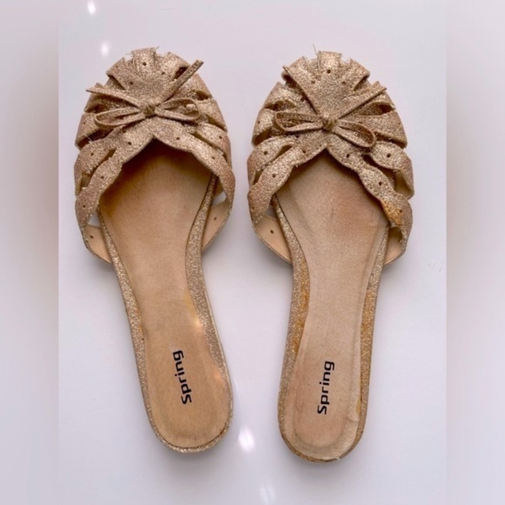 Rose Gold Flat Mules